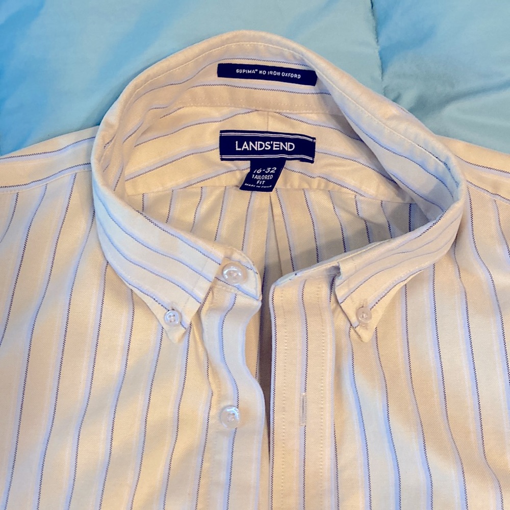 16 -32 Tailored Fit Lands End No Iron Oxford Dress Shirt - 30% off bundles!